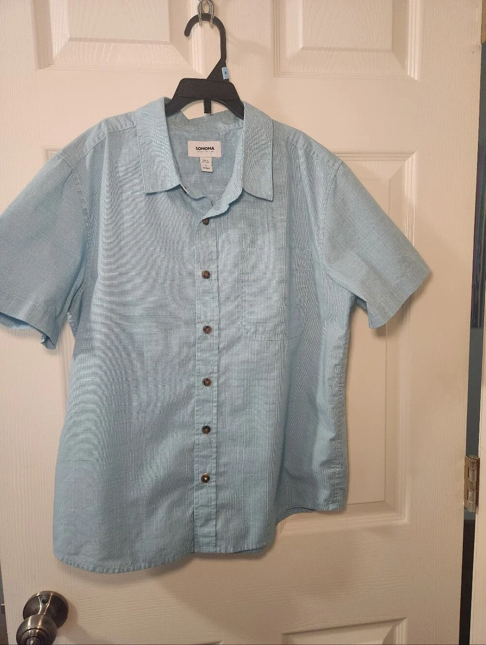 Boys Short Sleeve Button Down EUC L Husky